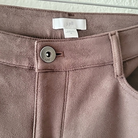 J Jill Taylor Women Faux-Suede Mocha Pants Size 12 - Picture 9 of 10